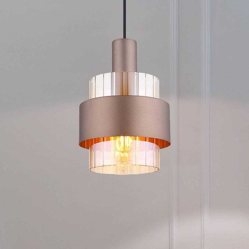 Hängelampe Milley, Ø 19 cm, bronzefarben, Metall von Globo