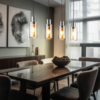 Hängelampe Pendelleuchte Deckenleuchte Wohnzimmerlampe Esstischleuchte, Metall schwarz Glas rauchfarben, 4 Flammig E27 Höhenverstellbar, l 82 cm Hängelampe Pendelleuchte Deckenleuchte Wohnzimmerlampe Esstischleuchte, Metall schwarz Glas rauchfarben, 4 Flammig E27 Höhenverstellbar, l 82 cm von Globo