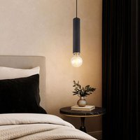 Hängeleuchte Holz Pendelleuchte schwarz Esszimmerlampe Pendel, Metall, E27 Fassung, DxH 12x160 cm Hängeleuchte Holz Pendelleuchte schwarz Esszimmerlampe Pendel, Metall, E27 Fassung, DxH 12x160 cm von Globo