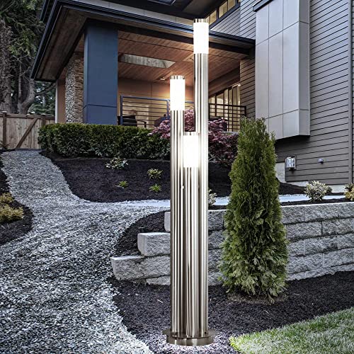 LED Außen Stehlampe Standleuchte Garten Beleuchtung EDELSTAHL Hof Wegleuchte Veranda Terrasse 3-Fammig LED Außen Stehlampe Standleuchte Garten Beleuchtung EDELSTAHL Hof Wegleuchte Veranda Terrasse 3-Fammig von GLOBO