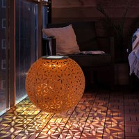 Globo - led Außenlampe Steckleuchte Solar Kugel rost Gartenlampe Blumen Erdspieß, Metall, 1x led, DxH 18x54 cm von Globo
