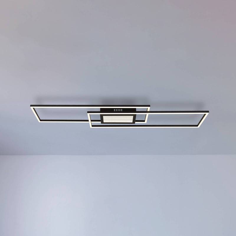 LED-Deckenlampe Saunders, Länge 96 cm, schwarz, 3D-Effekt von Globo