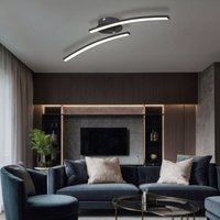 Led Deckenleuchte Modern Tageslicht Deckenleuchte Deckenlampe Wohnzimmer, schwarz-matt, Stab Design, 1x led 12W 1000Lm 3000-6000K, LxBxH 59x12x11 cm von Globo