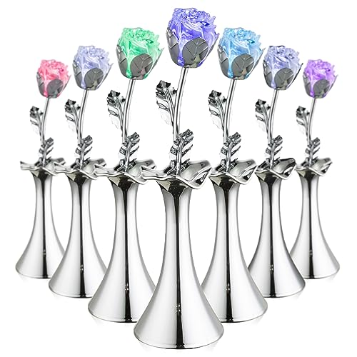 LED Dekolampe Tischleuchte Rose mit Farbwechsel Dekoleuchte Blumenvase Beleuchtet (Vase, 1 Rose, Tischlampe, Batteriebetrieben, Schalter, inklusive Leuchtmittel) von Globo