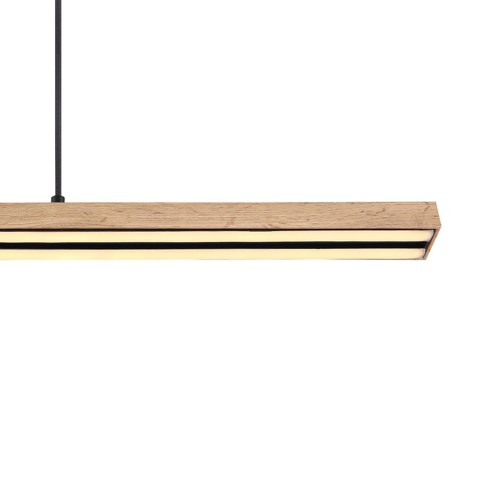 LED-Pendelleuchte Doro, Länge 101,5 cm, eiche, Holz von Globo