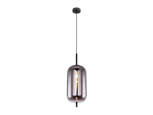 LED Pendelleuchte mit Rauchglas Lampenschirm Ø22cm, schwarz matt LED Pendelleuchte mit Rauchglas Lampenschirm Ø22cm, schwarz matt von GLOBO