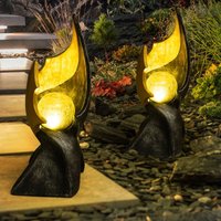 LED Solar Flamme Solarlampen für Außen Garten Dekoration Solarleuchte mit Flammeneffekt, gold braune Skulptur mit bezauberndem Lichteffekt, 1x LED LED Solar Flamme Solarlampen für Außen Garten Dekoration Solarleuchte mit Flammeneffekt, gold braune Skulptur mit bezauberndem Lichteffekt, 1x LED von Globo