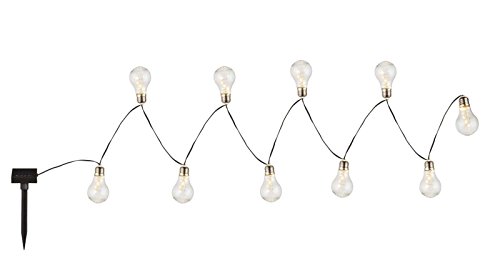 LED Solar Lichterkette Gartenparty Solarleuchte Solarlampe 10 Glübirnen Weihnachtsbeleuchtung Flash-Light (380 cm, Partylichterkette, Party-Beleuchtung, Außen-Lichterkette, Gartendeko) von GLOBO