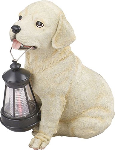 LED Solarlampe Hund mit Laterne Solarleuchte (Solarlicht, Gartenleuchte Deko mit Beleuchtung inkl. Leuchtmittel, IP44) von Globo