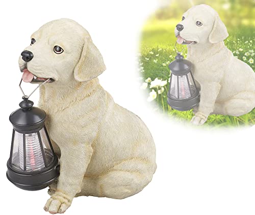 LED Solarleuchte Hund mit Laterne aus Kunststoff Solarlampe Leuchte Lampe Solar Solarlicht Gartenleuchte Deko (inkl. Leuchtmittel + IP44) von Globo