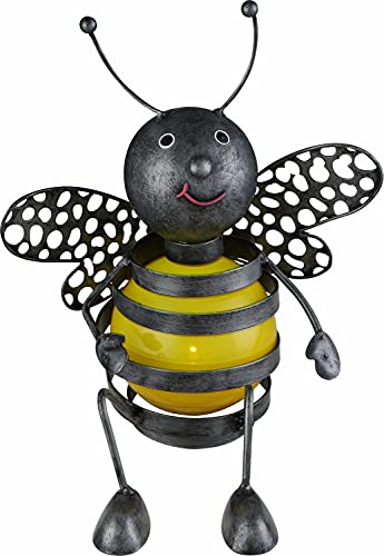 GLOBO LED Solarleuchte Metall Biene Solarlampe Leuchte Lampe Solar Solarlicht Gartenleuchte (Leuchtmittel, Metall, Kunststoff) von GLOBO