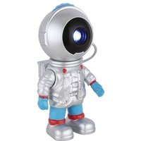 LED Tischleuchte Nachttischlampe 18 Motive silber Projektor dimmbar H 18,5 cm von Globo