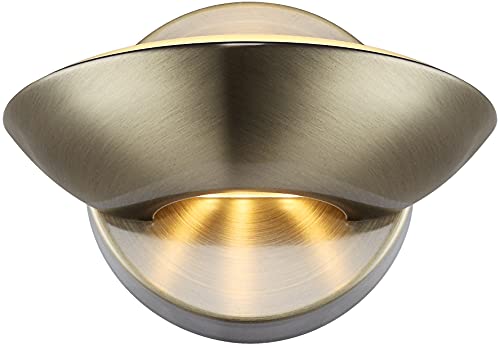 Globo LED Wandlampe Messing auf und ab Beleuchtung Wandstrahler Wandleuchte Flurlampe (Wand Spot, Wohnzimmer Leuchte, Wandbeleuchtung, Schlafzimmer, 16,5 cm, inkl. Leuchtmittel 2 flammig, warmweiß) von Globo