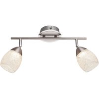 Led Deckenleuchte Chrom 2 Flammig Deckenstrahler schwenkbar Deckenlampe Kristalle, 2x led 5 Watt 430 Lumen neutralweiß, LxH 35 x 21 cm von Globo