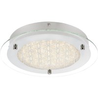 Led Deckenleuchte Deckenlampe Chrom Spiegelrand Kristall-Design 28 cm Wohnzimmer Schlafzimmer von Globo
