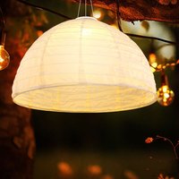 Led Pendelleuchte Solarlampe Außenleuchte Hängelampe weiß Garten, Leinen Kunststoff, Akku, 1x led warmweiß, DxH 40x30 cm von Globo