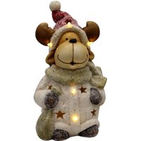 Led Rentier Figur Weihnachts Dekoration Glitzer Tisch Leuchte x-mas Advent Lampe von Globo