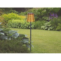 Led Solar Erdspießleuchte mit Dekorstanzungen in Kupfer-Gold, Höhe 70cm von Globo