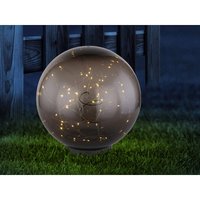 Led Solarkugel Garten - Leuchtkugel ø 30cm mit Erdspieß, rauchfarbig von Globo