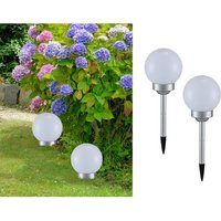 Led Solarkugeln Garten - 2er set, Leuchtkugel ø 15cm mit Erdspieß von Globo