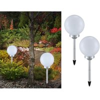 Led Solarkugeln Garten - 2er set, Leuchtkugel ø 30cm mit Erdspieß von Globo