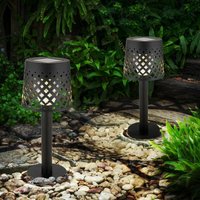 Led Solarlampe Tischleuchte Außenlampe Terrassenlampe Gartenleuchte, Kunststoff klar schwarz, Akku 6-8h IP44, 3000K warmweiß, 2er Set, d 9 cm Led Solarlampe Tischleuchte Außenlampe Terrassenlampe Gartenleuchte, Kunststoff klar schwarz, Akku 6-8h IP44, 3000K warmweiß, 2er Set, d 9 cm von Globo