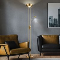 Led Stehlampe dimmbar Leselampe flexibel Wohnzimmerlampe Deckenfluter Standlampe, 1x 16W 1440lm, 1x 4,5W 360lm warmweiß, DxH 25,5x180 cm von Globo