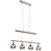 Lighting - ROMAN - Hängeleuchte Metall Nickel matt, 4x E14 LED von Globo