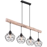 Lighting - THEODOR - Hängeleuchte Metall schwarz matt, 4x E27 von Globo