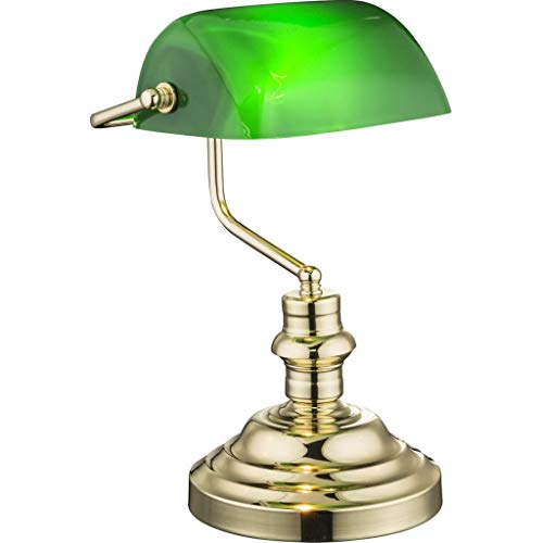 Nostalgie Antik Retro Tisch Lampe Banker Leuchte Schreibtischlampe Antique grün 2491K von Globo