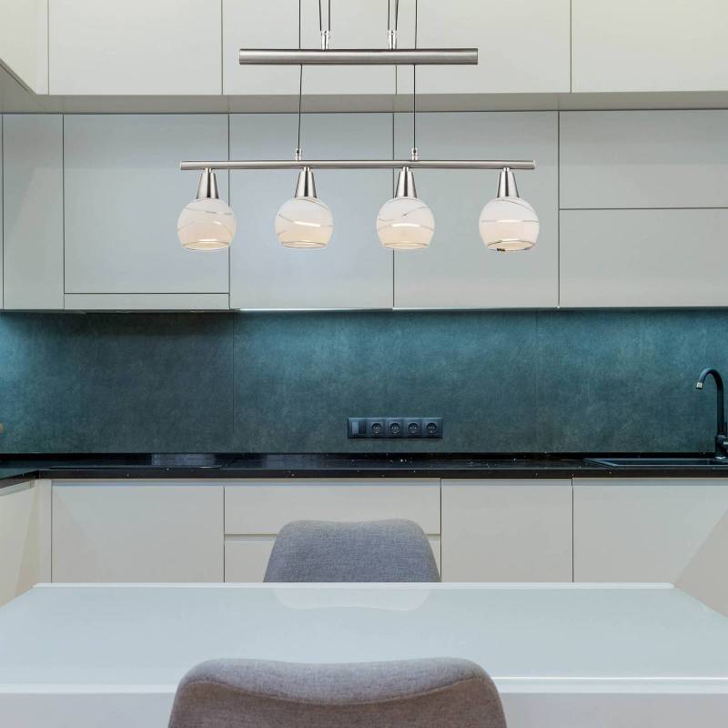 Pendellampe Elliott, Länge 60 cm, nickel matt, Metall/Glas Pendellampe Elliott, Länge 60 cm, nickel matt, Metall/Glas von Globo