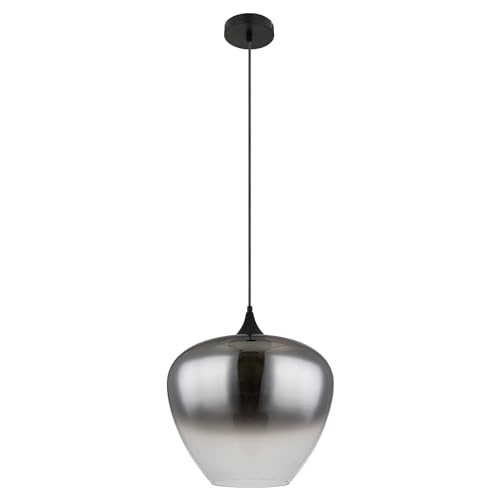 Pendelleuchte - 40 x 120 cm - 1-flammig - Rauchfarben - Schwarz - Metall - Glas von GLOBO