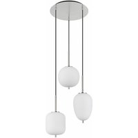 Globo - Pendelleuchte Deckenlampe Hängelampe Esszimmerlampe 3-Flammig Glas Opal h 120 cm von Globo