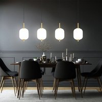 Pendelleuchte Hängelampe Deckenleuchte led Esszimmerlampe Messing Glas Opal von Globo