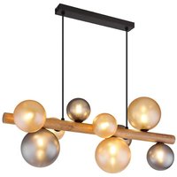 Pendelleuchte Hängeleuchte Deckenleuchte Glas Holz schwarz rauchfarben H 150 cm Pendelleuchte Hängeleuchte Deckenleuchte Glas Holz schwarz rauchfarben H 150 cm von Globo