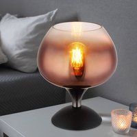 Tischleuchte Glas kupfer Tischlampe Retro Nachttischleuchte schwarz chrom, Metall, E27 Fassung, DxH 15x20,5 cm von GLOBO LIGHTING