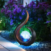 Skulptur Solarlampen für Außen zum stellen led Solarleuchte Garten geschwungen Farbwechsler, Kunststoff Glas, 1x rgb led Akku, h 33,5 cm von Globo