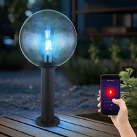 Sockelleuchte dimmbar mit Fernbedienung Smart led Wegleuchte Außenstehlampe Gartenlampe Stehleuchte rauchfarben, App- und Sprachsteuerung, rgb von Globo