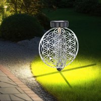 Solar Lampe Outdoor Solarleuchte orientalisch led Garten Laterne Außen mit Lichteffekt Lebensblume, 1x led warmweiß, DxH 20x31 cm, Terrasse von Globo