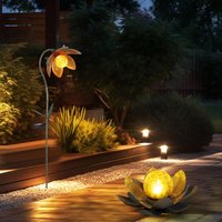 Solardeko led Lotusblüte Erdspieß Gartenlampe Außenleuchte Solarlampe Blume Lotosblüte, Metall mehrfarbig, Kugel Bruchglas Optik, 2er Set Solardeko led Lotusblüte Erdspieß Gartenlampe Außenleuchte Solarlampe Blume Lotosblüte, Metall mehrfarbig, Kugel Bruchglas Optik, 2er Set von Globo