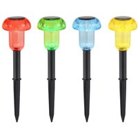 Solarlampe Gartendeko Außenlampe bunt Erdspieß Terrassenlampe h 13,7 cm 4er Set von Globo