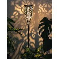 Solarlampe Gartenlampe Solar Terrasse Akku Solarleuchte für Außen, Metall Glas, Erdspieß, 1x led warmweiß, DxH 11x90 cm von Globo