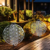 Solarlampe orientalische Dekoleuchte Gartenlampe Lebensblume Solar Solarleuchte für Außen, Metall, Erdspieß, 1x led, LxBxH 40x40x51 cm, 2er Set Solarlampe orientalische Dekoleuchte Gartenlampe Lebensblume Solar Solarleuchte für Außen, Metall, Erdspieß, 1x led, LxBxH 40x40x51 cm, 2er Set von Globo
