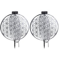 Solarlampe orientalische Dekoleuchte Gartenlampe Lebensblume Solar Solarleuchte für Außen, Metall, Erdspieß, 1x led, LxBxH 40x40x51 cm, 2er Set Solarlampe orientalische Dekoleuchte Gartenlampe Lebensblume Solar Solarleuchte für Außen, Metall, Erdspieß, 1x led, LxBxH 40x40x51 cm, 2er Set von Globo