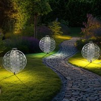 Solarlampe orientalische Dekoleuchte Gartenlampe Lebensblume Solar Solarleuchte für Außen, Metall, Erdspieß, 1x led, LxBxH 40x40x51 cm, 3er Set Solarlampe orientalische Dekoleuchte Gartenlampe Lebensblume Solar Solarleuchte für Außen, Metall, Erdspieß, 1x led, LxBxH 40x40x51 cm, 3er Set von Globo