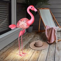 Solarlampen für Außen Figur Garten Skulptur Außenleuchte Solar Gartenlampen Flamingo Form, mit Erdspieß pink, 1x led, h 74 cm von Globo