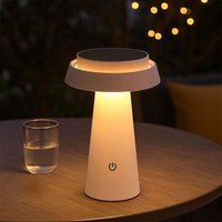 Led Solarlampe Gartenleuchte weiß Touchdimmer Tischlampe Außenlampe Terrassenlampe, warmweiß, DxH 14 x 23 cm von GLOBO LIGHTING