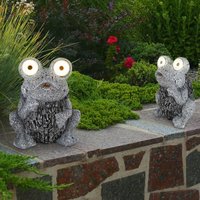 Solarleuchte Frosch grau Solar Figur Frosch Außenlampe Steinoptik Solar, Akku IP44, led 2x 0,06 Watt, LxBxH 17x14x21 cm, 2er Set Solarleuchte Frosch grau Solar Figur Frosch Außenlampe Steinoptik Solar, Akku IP44, led 2x 0,06 Watt, LxBxH 17x14x21 cm, 2er Set von Globo