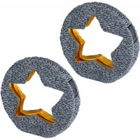 Solarleuchte Gartendeko für Außen Tischdeko Solarleuchte goldfarben Stein-Stern Optik, grau rund, led warmweiß, LxH 31x29,5 cm, 2er Set von Globo
