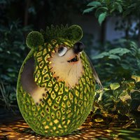 Globo - Solarleuchte Igel Gartenfigur Dekoleuchte Balkonleuchte Terrasse, IP44, Akku, braun grün, 1x led, LxBxH 16x18,5x21 cm von Globo